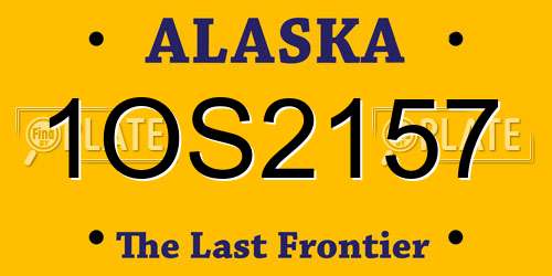 1OS2157 Alaska License Plate