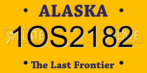1OS2182 Alaska License Plate