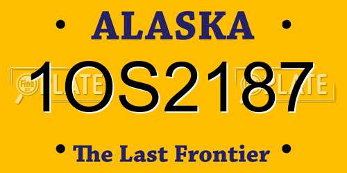 1OS2187 Alaska License Plate
