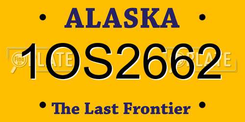 1OS2662 Alaska License Plate