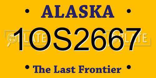 1OS2667 Alaska License Plate
