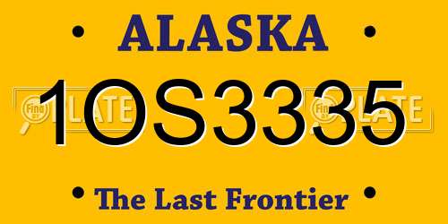 1OS3335 Alaska License Plate