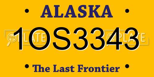 1OS3343 Alaska License Plate