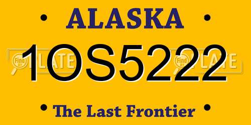 1OS5222 Alaska License Plate