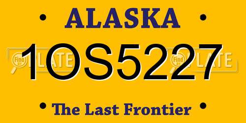 1OS5227 Alaska License Plate