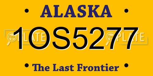 1OS5277 Alaska License Plate