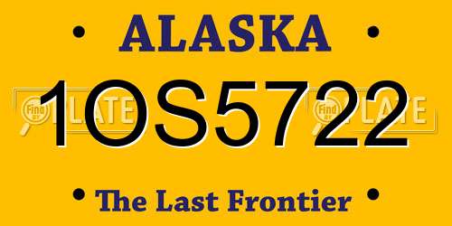 1OS5722 Alaska License Plate