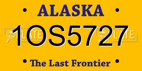 1OS5727 Alaska License Plate
