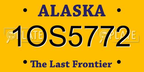 1OS5772 Alaska License Plate