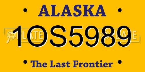 1OS5989 Alaska License Plate
