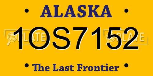 1OS7152 Alaska License Plate
