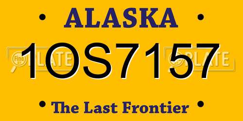 1OS7157 Alaska License Plate