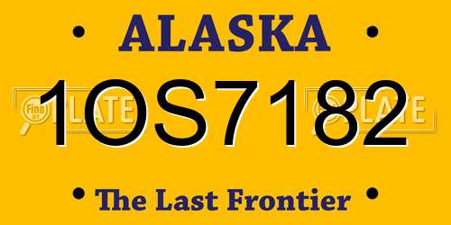 1OS7182 Alaska License Plate