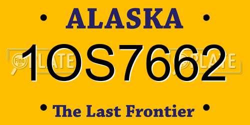 1OS7662 Alaska License Plate
