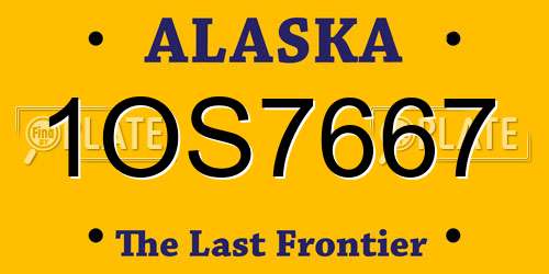 1OS7667 Alaska License Plate