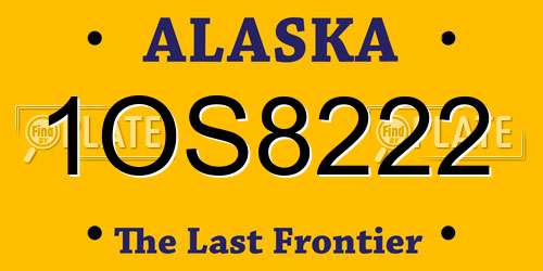 1OS8222 Alaska License Plate