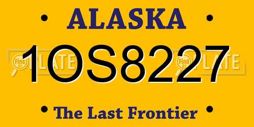 1OS8227 Alaska License Plate
