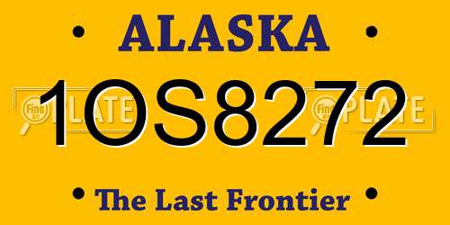 1OS8272 Alaska License Plate