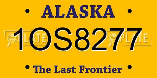 1OS8277 Alaska License Plate