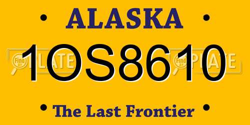 1OS8610 Alaska License Plate
