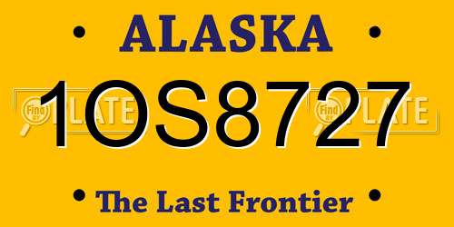 1OS8727 Alaska License Plate