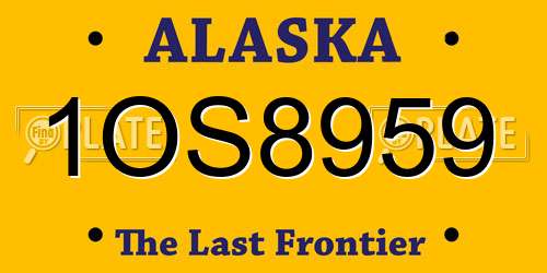 1OS8959 Alaska License Plate