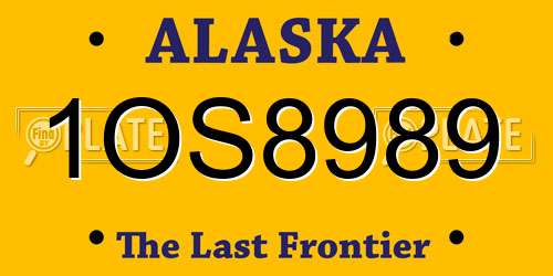 1OS8989 Alaska License Plate