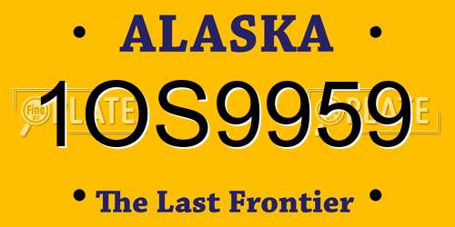 1OS9959 Alaska License Plate