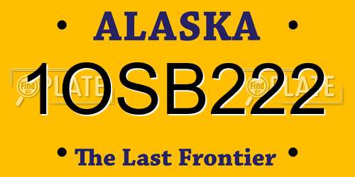 1OSB222 Alaska License Plate