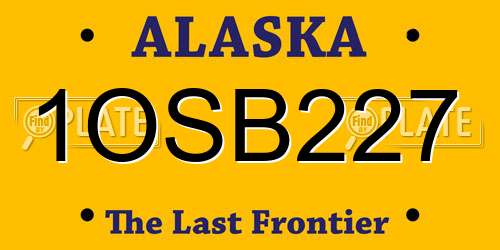 1OSB227 Alaska License Plate