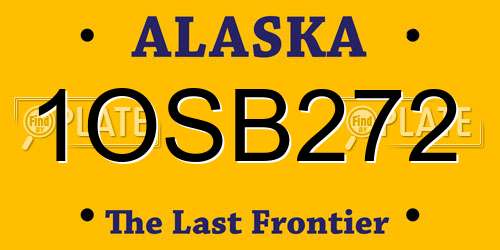 1OSB272 Alaska License Plate