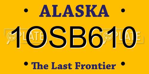 1OSB610 Alaska License Plate