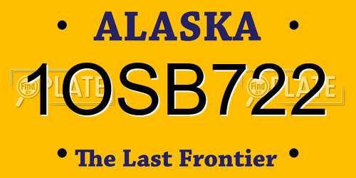 1OSB722 Alaska License Plate