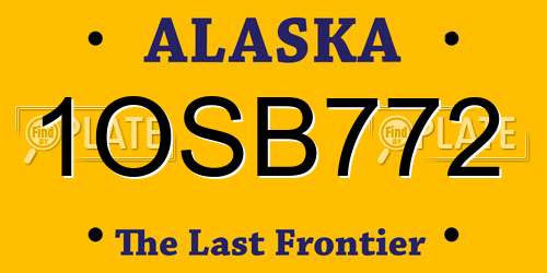 1OSB772 Alaska License Plate