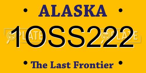 1OSS222 Alaska License Plate