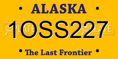 1OSS227 Alaska License Plate