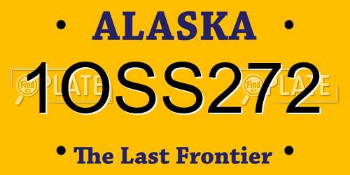 1OSS272 Alaska License Plate