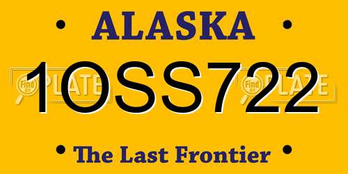 1OSS722 Alaska License Plate