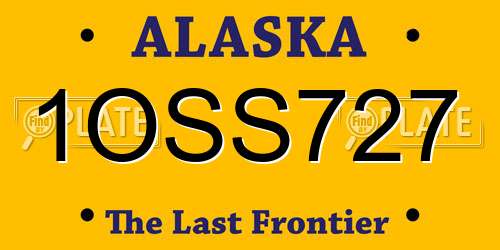 1OSS727 Alaska License Plate