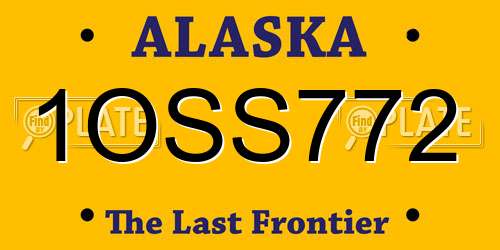1OSS772 Alaska License Plate
