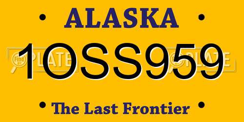 1OSS959 Alaska License Plate
