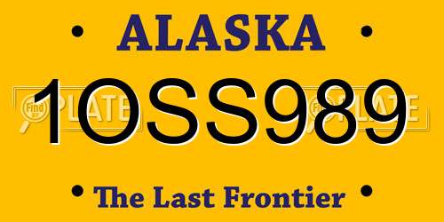 1OSS989 Alaska License Plate