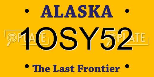 1OSY52 Alaska License Plate