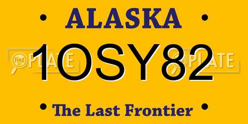 1OSY82 Alaska License Plate