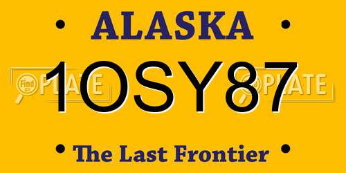 1OSY87 Alaska License Plate