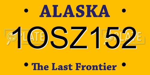 1OSZ152 Alaska License Plate
