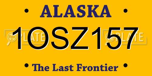 1OSZ157 Alaska License Plate