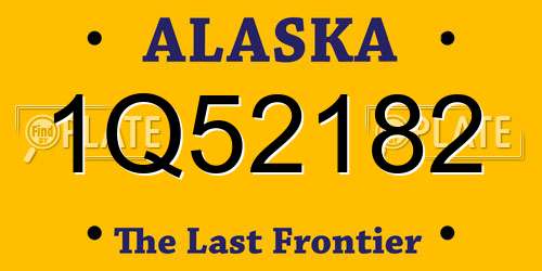 1Q52182 Alaska License Plate