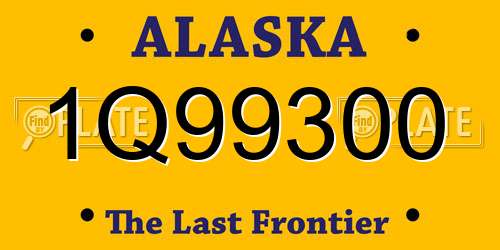 1Q99300 Alaska License Plate
