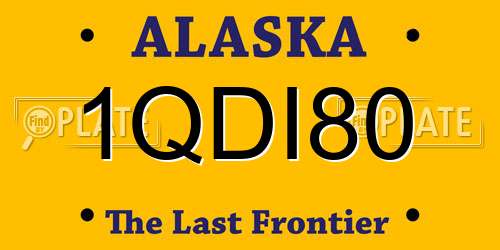 1QDI80 Alaska License Plate